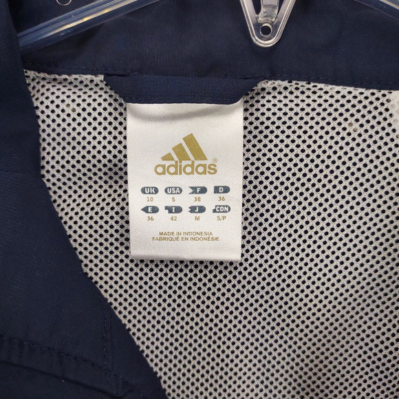 ADIDAS Women's S Full Zip Navy Lightweight Outdoor Track Running Jacket Striped - Picture 5 of 6